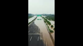 North China's Zhuozhou battles heavy downpours, flooding