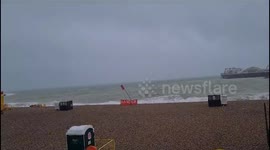 Brighton beach Closed as Stong 60mph winds came in with powerful forces