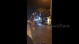 Japan: Water Storage Tank Blown Away By Typhoon Khanun’s Gusty Winds In Okinawa