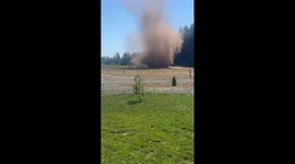 Dust Tornado In Washington Pumpkin Patch