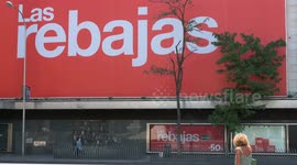 View of shoppers, retail brands and multinational shops as Spain records lowest unemployment in Madrid