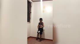 Talented boy shows off amazing yoyo tricks