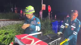 Train crashes into pickup truck killing eight and injuring five in Thailand