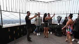 Cast Of Jersey Shore Family Vacation Visit the Empire State Building in New York, NY, USA