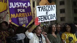 Black movement demonstrates against Guaruja deaths in Sao Paulo, Brazil