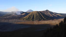 Mount Bromo volcanic activity in Indonesia