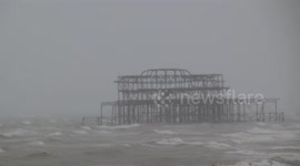 STORM ANTONI - BRIGHTON PRIDE WASHOUT - UNCUT FOOTAGE FROM PIER SEAFRONT - 1