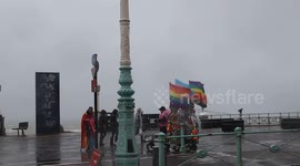 STORM ANTONI - BRIGHTON PRIDE WASHOUT - UNCUT FOOTAGE FROM PIER SEAFRONT - 2