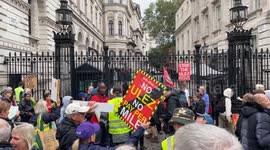 Motorists protest ULEZ expansion outside Downing Street in London