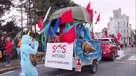 Whitstable Summer Carnival procession in Kent, UK