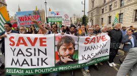 Protest against the Indian government’s continued atrocities and human rights organized by the Jammu and Kashmir Liberation Front in London