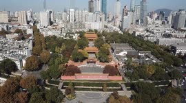 Panoramic aerial photography of Chaotian Palace in Nanjing, Jiangsu Province, China, from south to north