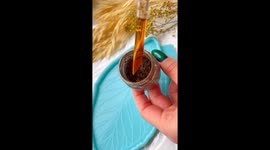 Resin Artist makes a mesmerizing jewelry tray leaf using glitter shade and resin