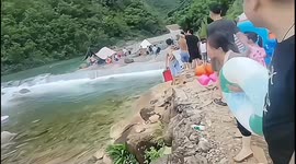 A sudden flash flood swept away tourists in China