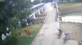Out-of-control truck crashes through office wall injuring workers when brakes fail