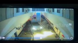 Bungling driver ploughs into motorcycles then smashes into home's wall in Thailand