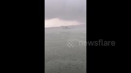 Storm strikes the West Lake in Hangzhou, Zhejiang, China