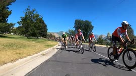 Pro Cyclist Hits Pothole Directly