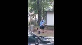 'Here it comes again!' - Aggressive rooster attacks a man *Hilarious Fight*