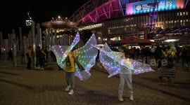 Crazy atmosphere outside Stadium Australia prior to Australia's Women's World Cup win over Denmark
