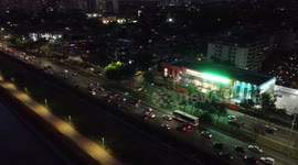 Heavy Traffic on Marginal Pinheiros in Late Afternoon in Sao Paulo, Brazil
