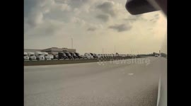 Convertible Tire Blowout on the Interstate