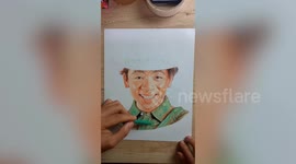 Filipino artist draws hyper-realistic pencil crayon sketches