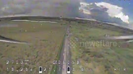 Ukrainian air recon hits moving Russian transport vehicle with Kamikaze drone