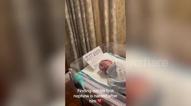First-time mum captures her brother's reaction after deciding to name her newborn son after him