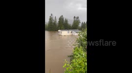 Norway: Storm Hans – Cabins, Caravans Swept By Flooding In Hemsedal