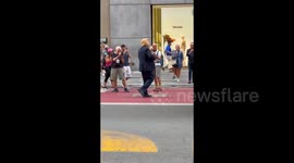 Trump Impersonator Near Trump Indictment Rapid Response Event in New York, USA
