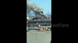 US: Fire Breaks Out At Recycling Center At Port Of Oakland, California