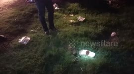 Vendor severely injured when rampaging elephant kicks him in market in Thailand
