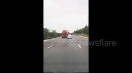 Car and oil tanker engage in frightening road rage battle in China