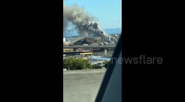 Smoke billows as blaze rips through recycling centre in Oakland