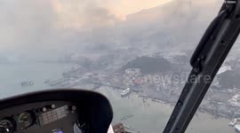Aerial footage from Hawaii wildfires shows scale of destruction as pilot compares the scene to 'Baghdad'