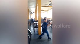 Roti disc plops onto toddler's head in hilarious dough spinning fail in Malaysia