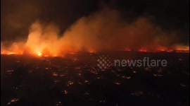 Aerial footage captures raging fires in Maui