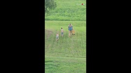 Excited kid's Tonka truck escapade goes DOWNHILL following encounter with a surprise bump