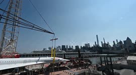 Concorde airliner craned off Intrepid Museum for restoration in New York