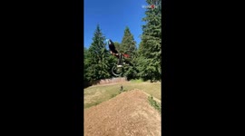 'This is superb!' - Biker performs insane stunts on a biking stunt ramp