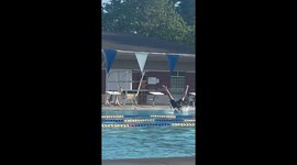 Iconic Older Man Dominates Diving Board