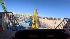 A ride on the famous West Coaster, Santa Monica Pier, Santa Monica CA USA