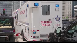 City of Chicago Conducting Emergency Training on Chicago River, USA