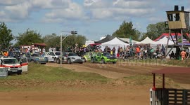 Racing Autocross Car Rolls Out Of Control