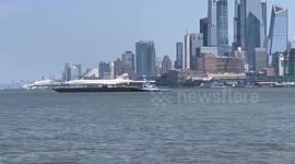 Concorde moved by barge for restoration in Brooklyn, New York