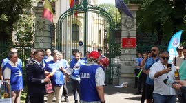 Mircea Dogaru at The Protest Against Austerity Measures in Bucharest, Romania