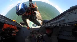 Coast guard rescues two workers from ship off Atchafalaya Bay in Louisiana, USA