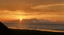 A beautiful sunset on the beach