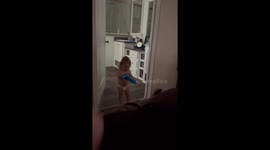 Toddler's playful imitation of mom's morning sickness is scarily ON-POINT!